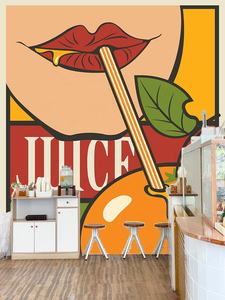 วอลล์เปเปอร์3D ผสมผลไม้สมูทตี้สดใหม่และรสนิยมส้มด้วยตนเองห้องนอนห้องนั่งเล่น - Product Image 5
