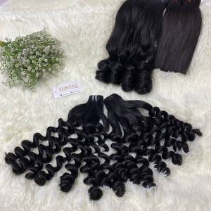 Extensions de cheveux de trame brutes de qualité supérieure Double dessiné Extension de cheveux humains naturels vietnamiens alignés sur des cuticules vierges populaires - Product Image 5