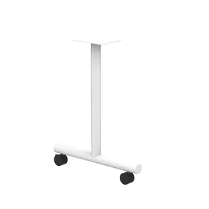 Modern T-Style Steel Table Legs with Casters OEM/ODM Unique Design for Home Office Dining Kitchen Workshop Hall Furniture