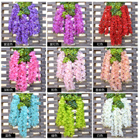 Bunga Wisteria Buatan yang Padat, Bunga Sutra Gantung untuk Dekorasi Latar Belakang Pernikahan, Rumah, Hotel, dan Pesta