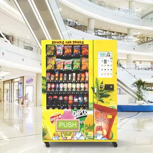 Supermarket layar sentuh 32 inci kabinet ganda mesin penjual sayuran dan buah Makanan Sehat