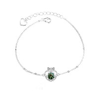 Bracelet Cœur en Moissanite pour Femme, Tenue d'Été, Design Haut de Gamme, Luxe Léger, Plaqué Or Rhodié, Bijoux de Niche pour Diffusion en Direct