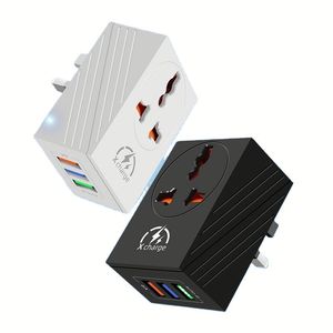 Factory Custom 6A Multi-port 3 Pin <b>Plug</b> <b>Universal</b> Conversion Power <b>Adapter</b> 3 Usb Phone Charger - Product Image 1