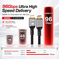 Câble 2.2 Ultra HD 16K 60Hz 96 Gbps à haute vitesse, blindage combiné en nylon tressé, pour moniteur et projecteur OEM