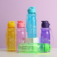 600ML Couleur Transparent Portable Pet Bouteilles D'eau Sport Bouteille D'eau D'été Droite Boisson Espace Froid Bouilloire Bouteilles En Plastique