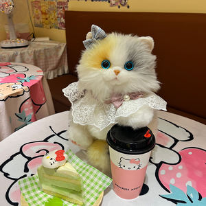 DUPAN Kawaii Haustier-Tasche Rosa Schal Plüsch-Katzen-Rucksack 3-in-1 Simulierter Sitzender Lebensechter Plüsch-Katzen-Rucksack für Kinder - Product Image 6