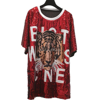 Saireish femmes robes d'été écologique Animal Sequin tigre motif naturel lavable Designer vêtements pour livraison directe