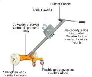 Carro de tambor de aceite de rueda neumática portador de tanque de combustible Carro de tambor de aceite manual - Product Image 6