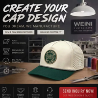 Casquette de golf personnalisée à 5 panneaux perforée au laser avec logo en patch PVC, décor en corde bicolore, casquette de baseball de sport imperméable style trucker