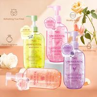 TWG Marque Blanche 520g Gel Douche Parfum Floral avec Pétales de Fleurs, Nettoyant Corporel Éclaircissant au Parfum Floral