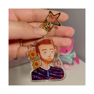 LLavero de acrílico de Van Gogh, llavero de regalo de <span class=keywords><strong>pintor</strong></span> <span class=keywords><strong>maestro</strong></span> de arte de girasol de 2,5 pulgadas - Product Image 1