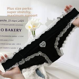 Bragas de mujer de encaje de tiro bajo estilo Lolita de ensueño con dulce <span class=keywords><strong>Romance</strong></span> patrón sólido tejido Bikini arco Decoración <span class=keywords><strong>Ropa</strong></span> <span class=keywords><strong>interior</strong></span> - Product Image 3