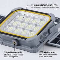 Vente directe d'usine, lampe de travail solaire pliable portable, LED IP65 étanche, rechargeable, lampe à main avec télécommande, en aluminium