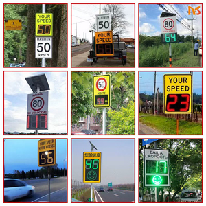 Juego de Señales de Velocidad con Radar y Energía Solar, Señales LED con Indicación de Velocidad y Alertas de Caras Sonrientes/Tristes - Product Image 2
