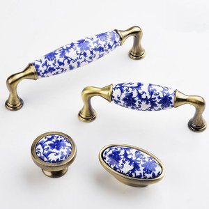 JAYA Chinese Ceramic Handle Modern Simple Bronze Drawer Single Hole Antique Cabinet Cabinet Closet Furniture <strong>Door</strong> Handle - Product Image 2