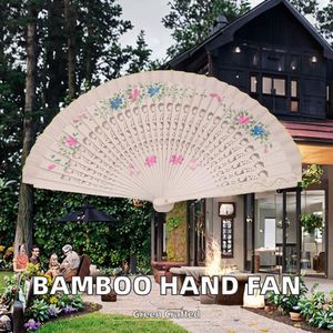Abanico de Mano de Bambú Tradicional Español al por Mayor, Color Sólido, Diseño de Ángel Tallado, Clásico, Ecológico, para el Año Nuevo Chino - Product Image 2