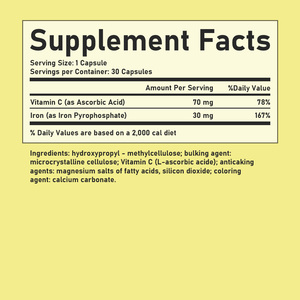 Cápsulas de Hierro con Vitamina C OEM ODM, Mejoran la Defensa Inmunológica, Promueven la Energía, Aumentan el Hierro con Vitamina C - Product Image 2