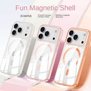 <span class=keywords><strong>Coque</strong></span> de protection intégrale magnétique Wlons compatible avec 17 Pro Max, haute transparence, pressée à chaud, couleur unie - Product Image 4
