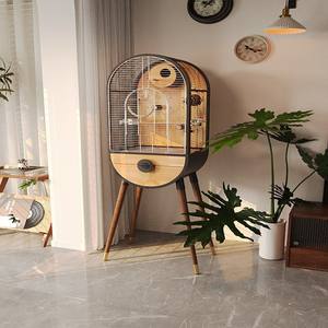 Hoge Kwaliteit Diy Luxe Groot Interieur Rvs Massief Hout Vogelkooi - Product Image 4