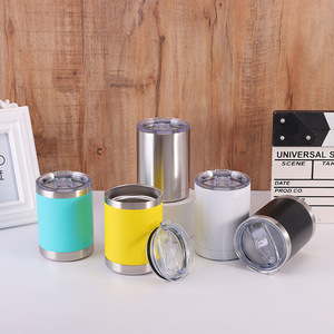 10oz Stainless Steel Powder Coated Travel <b>Mug</b> Handle Lid High Quality American Style <b>Double</b> <b>Wall</b> Vacuum Insulated Leak-Proof BPA - Product Image 1