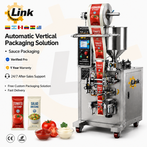 Machine d'emballage entièrement automatique pour sachets de petite taille de tomates et de beurre de cacahuètes, contrôlée par PLC - Product Image 1