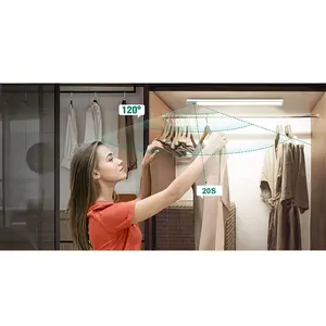 Magnetische Stick-On Home Pir Batterij Aangedreven Usb Oplaadbare Led Garderobe Onder Kast Keuken Kast Verlichting Bewegingssensor