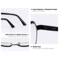 Lunettes de lecture anti-lumière bleue de haute qualité, monture en métal personnalisée, presbytie, vente en gros, lunettes correctrices pour hommes