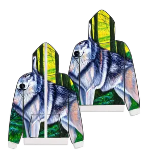 Wholesale Multi Style Digital 3D Printed On Demand Custom Logo Poly Spandex Clothing Manufactures Full Zipup Head Men Hoodies