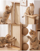 Table d'appoint pour chat 3-en-1 avec griffoir et poteau à gratter, protection de canapé contre les griffes de chat