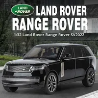 Modelo de Auto SUV Range Rover de Aleación de Metal Fundido a Presión, Escala 1:32, con Sonido y Luz, Puerta Abatible, Juguete Coleccionable de Exhibición Clásica