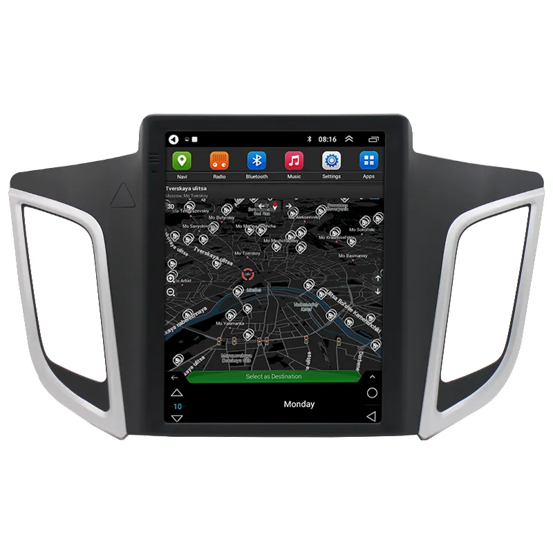 Pemutar DVD GPS Multimedia Radio Mobil Android untuk Hyundai IX25 Autoradio 1 + 16/2 + 32/4 + 64/6 + 128GB Carplay 9.7 "Audio Layar Tesla