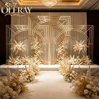 Arche de mariage classique carrée en métal blanc moderne pour la décoration de fête, marque OLERAY, design durable