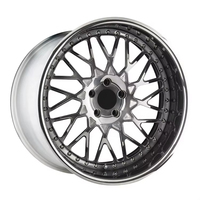 Nouvelles jantes universelles 3 pièces en alliage d'aluminium forgé à profil profond, plusieurs tailles 17-24, finition brillante, design maillé, compatibles avec les véhicules de tourisme.