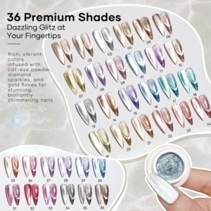 Vente en gros de Palette d'ombres à paupières en gel avec diamants crème solide pour yeux de chat OEM Nail Art Salon Private Label Glitter Gel Nail Polish - Product Image 5