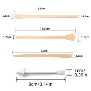 Dimensioni corpo duro strumento depilatorio liscio crema spatola usa e getta lingua abbassalingua applicatore rimozione cera Stick capelli in legno - Product Image 3