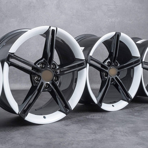 Mâm xe Wheelshome Maons bằng nhôm, kiểu staggered 21 inch, 5 x 130, màu đen viền bạc, <span class=keywords><strong>s</strong></span>ẵn <span class=keywords><strong>s</strong></span>àng giao hàng, mâm đúc dành cho Porsche Taycan - Product Image 1