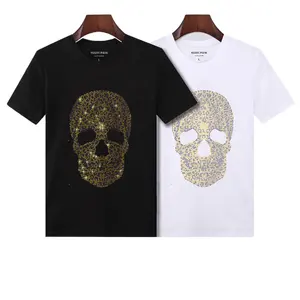 T-shirt court à col rond pour homme, Streetwear gothique, estival et surdimensionné, en coton pur, 100%