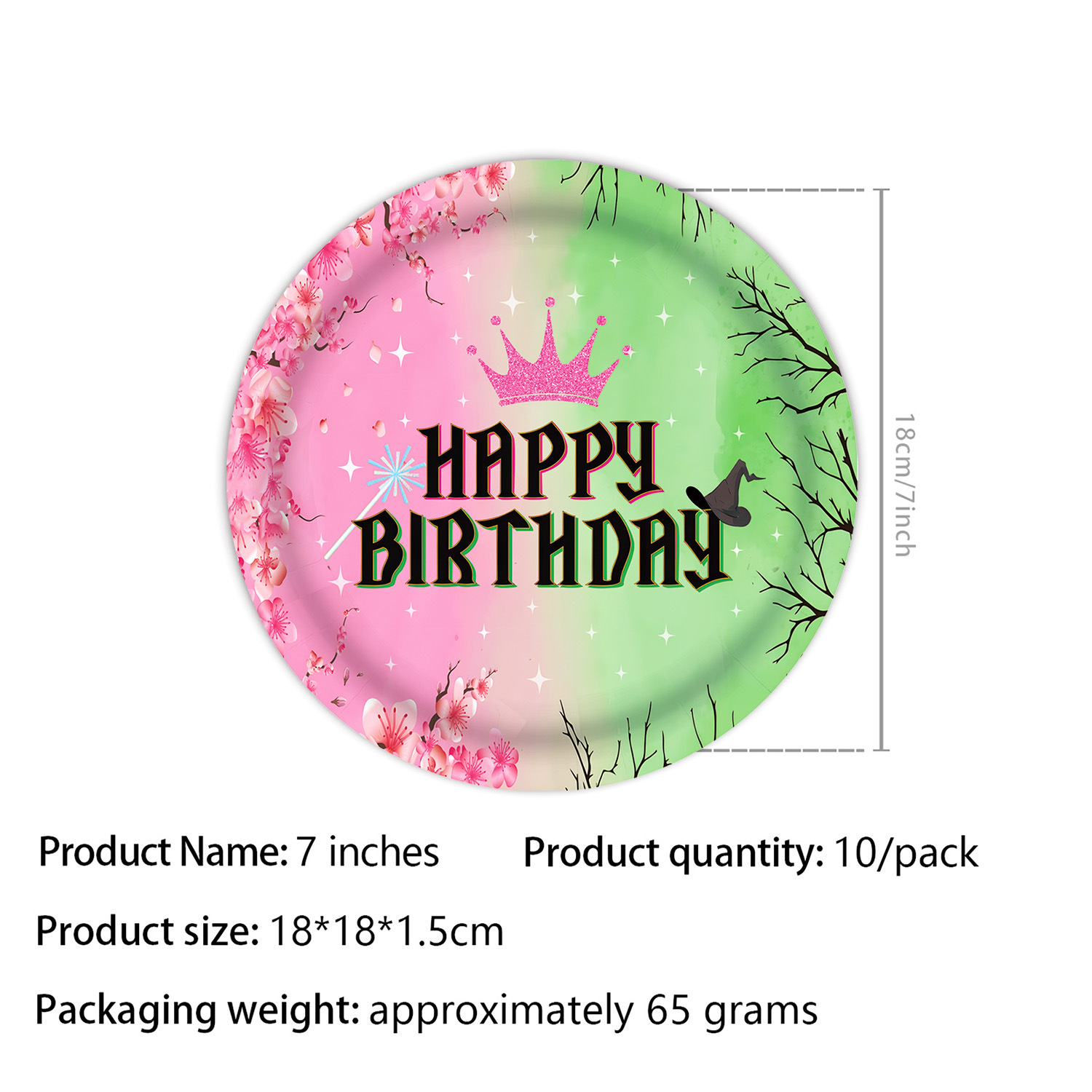 Plato de papel de 7 pulgadas, 10 unidades.