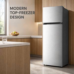 Refrigerador de Doble <span class=keywords><strong>Puerta</strong></span> de 325L Personalizado OEM, Sin Escarcha, R600a, Enfriamiento Eficiente Energéticamente, Almacenamiento de Alimentos Frescos, Refrigeradores con Congelador Superior - Product Image 1