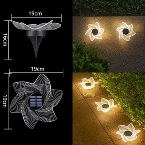 Lámpara Solar para Jardín, 1 Pieza, Impermeable, Decoración Luminosa para Pared Exterior, Luz de Pared Acrílica, Luz Enterrada para Jardín - Product Image 6