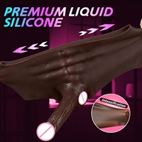 Dildo réaliste noir de 18,5 cm (7,3 pouces) en silicone, harnais et culotte portables, jouet pour transgenres, travestis, couples, usage intime