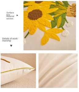 Funda de cojín bohemio, funda de almohada bordada tejida, funda de almohada de granja con borlas, funda de cojín a rayas texturizada - Product Image 6