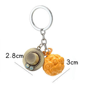 Porte-clés en métal OP, anime Luffy <span class=keywords><strong>Ace</strong></span> Law, fruit du démon, pendentif porte-clés, porte-clés de voiture, charme, cadeaux - Product Image 1