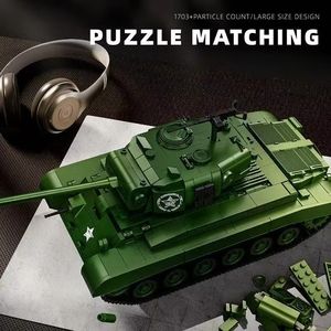 12GO 97011 2025 Nuevo Modelo de Tanque MOC City M26 <span class=keywords><strong>Pershing</strong></span> 1:28, Juguetes de Construcción DIY para Niños, Regalo, 1703 Piezas, Juego de Bloques de Construcción - Product Image 4