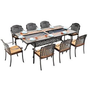 Mesa de <span class=keywords><strong>Barbacoa</strong></span> de Aluminio Fundido de Estilo Moderno y Sencillo para Exteriores, Parrilla <span class=keywords><strong>Eléctrica</strong></span> de Carbón de Doble Uso para <span class=keywords><strong>Terraza</strong></span> y Jardín - Product Image 1