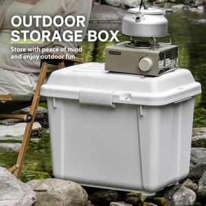 36L-<span class=keywords><strong>80L</strong></span>防水屋外キャンプ収納ボックス、頑丈オーガナイザービン、安全ラッチ付き仕切りトレイ、車のトランク、家庭用 - Product Image 1