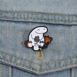 Забавные упрощенные фигурки и брошь с кошкой, мемо, эмалевые булавки, Мультяшные милые животные, нагрудные значки, ювелирные подарки, оптовая продажа - Product Image 1