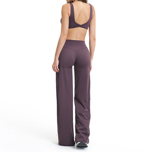 Ensemble de yoga personnalisé pour femmes, 7 pièces, vêtements de sport, spandex/nylon, respirant, séchage rapide, haut à manches longues, legging taille haute, ensemble de yoga - Product Image 6