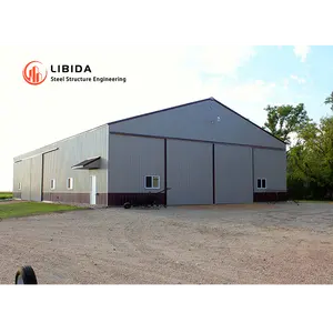 Steel Frame Construction Pole Barn Prefabricated Warehouse Metal Building Steel Structure Shed Workshop