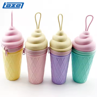 TAZE Trousse à crayons, porte-monnaie, trousse de maquillage, sac de voyage et organiseur en silicone, motif crème glacée, très populaire MII63